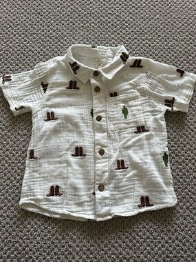 Blue Rooster toddler boy cowboy muslin shirt 4T